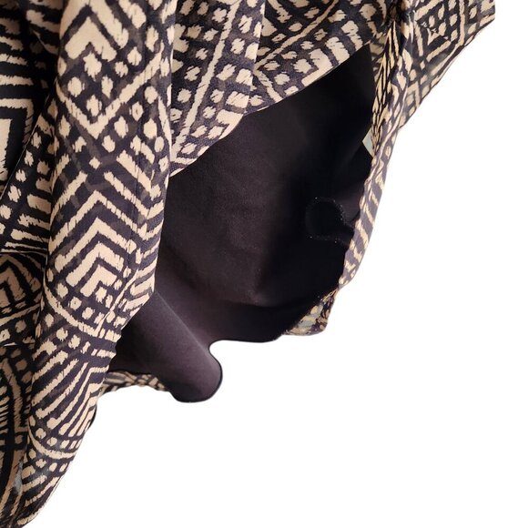 En Focus Dress 12 Brown Black Geometric Print Women's Short 3/4 Sleeve Lined - Picture 6 of 9